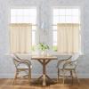 imageNICETOWN Sheer Linen Kitchen Curtains 24 Inch Length Sage Green Striped Print Curtains for Living Room Bedroom Farmhouse Bathroom Decor with Rod Pocket for Window 3024 2 PanelsYellow