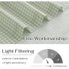 imageNICETOWN Sheer Linen Kitchen Curtains 24 Inch Length Sage Green Striped Print Curtains for Living Room Bedroom Farmhouse Bathroom Decor with Rod Pocket for Window 3024 2 PanelsSage Green