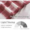 imageNICETOWN Sheer Linen Kitchen Curtains 24 Inch Length Sage Green Striped Print Curtains for Living Room Bedroom Farmhouse Bathroom Decor with Rod Pocket for Window 3024 2 PanelsRed  White