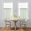 imageNICETOWN Sheer Linen Kitchen Curtains 24 Inch Length Sage Green Striped Print Curtains for Living Room Bedroom Farmhouse Bathroom Decor with Rod Pocket for Window 3024 2 PanelsSage Green