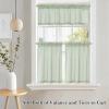 imageNICETOWN Sheer Linen Kitchen Curtains 24 Inch Length Sage Green Striped Print Curtains for Living Room Bedroom Farmhouse Bathroom Decor with Rod Pocket for Window 3024 2 PanelsSage Green