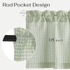 imageNICETOWN Sheer Linen Kitchen Curtains 24 Inch Length Sage Green Striped Print Curtains for Living Room Bedroom Farmhouse Bathroom Decor with Rod Pocket for Window 3024 2 PanelsSage Green