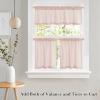imageNICETOWN Sheer Linen Kitchen Curtains 24 Inch Length Sage Green Striped Print Curtains for Living Room Bedroom Farmhouse Bathroom Decor with Rod Pocket for Window 3024 2 PanelsLight Pink