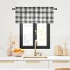 imageNICETOWN Sheer Linen Kitchen Curtains 24 Inch Length Sage Green Striped Print Curtains for Living Room Bedroom Farmhouse Bathroom Decor with Rod Pocket for Window 3024 2 PanelsBlack  White