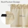 imageNICETOWN Sheer Linen Kitchen Curtains 24 Inch Length Sage Green Striped Print Curtains for Living Room Bedroom Farmhouse Bathroom Decor with Rod Pocket for Window 3024 2 PanelsYellow