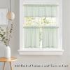 imageNICETOWN Sheer Linen Kitchen Curtains 24 Inch Length Sage Green Striped Print Curtains for Living Room Bedroom Farmhouse Bathroom Decor with Rod Pocket for Window 3024 2 PanelsSage Green