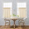 imageNICETOWN Sheer Linen Kitchen Curtains 24 Inch Length Sage Green Striped Print Curtains for Living Room Bedroom Farmhouse Bathroom Decor with Rod Pocket for Window 3024 2 PanelsYellow
