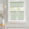 imageNICETOWN Sheer Linen Kitchen Curtains 24 Inch Length Sage Green Striped Print Curtains for Living Room Bedroom Farmhouse Bathroom Decor with Rod Pocket for Window 3024 2 PanelsSage Green