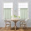 imageNICETOWN Sheer Linen Kitchen Curtains 24 Inch Length Sage Green Striped Print Curtains for Living Room Bedroom Farmhouse Bathroom Decor with Rod Pocket for Window 3024 2 PanelsSage Green