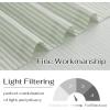 imageNICETOWN Sheer Linen Kitchen Curtains 24 Inch Length Sage Green Striped Print Curtains for Living Room Bedroom Farmhouse Bathroom Decor with Rod Pocket for Window 3024 2 PanelsSage Green