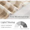 imageNICETOWN Sheer Linen Kitchen Curtains 24 Inch Length Sage Green Striped Print Curtains for Living Room Bedroom Farmhouse Bathroom Decor with Rod Pocket for Window 3024 2 PanelsCoffe  White