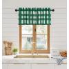 imageNICETOWN Sheer Linen Kitchen Curtains 24 Inch Length Sage Green Striped Print Curtains for Living Room Bedroom Farmhouse Bathroom Decor with Rod Pocket for Window 3024 2 PanelsGreen  White