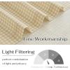 imageNICETOWN Sheer Linen Kitchen Curtains 24 Inch Length Sage Green Striped Print Curtains for Living Room Bedroom Farmhouse Bathroom Decor with Rod Pocket for Window 3024 2 PanelsYellow