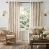 imageNICETOWN Blue Floral Curtains for Bedroom amp Living Room Linen Blend Drapes with Vintage Peony Privacy amp Light Filtering Inspired by British Museums Blue amp White Porcelain W52 x L84 in 2 PanelsYellow Oak