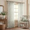 imageNICETOWN Blue Floral Curtains for Bedroom amp Living Room Linen Blend Drapes with Vintage Peony Privacy amp Light Filtering Inspired by British Museums Blue amp White Porcelain W52 x L84 in 2 PanelsGreen