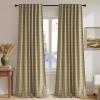 imageNICETOWN Buffalo Plaid Full Blackout Linen Curtain Panels 84 Inches Length Moss Green Farmhouse Window Treatment Thermal Insulated Drapes for Bedroom Living Room Rod Pocket Back Tab 52 W x 84 LDiagonal Check  Linen