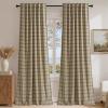 imageNICETOWN Buffalo Plaid Full Blackout Linen Curtain Panels 84 Inches Length Moss Green Farmhouse Window Treatment Thermal Insulated Drapes for Bedroom Living Room Rod Pocket Back Tab 52 W x 84 LGrid Pattern  Linen