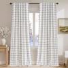 imageNICETOWN Buffalo Plaid Full Blackout Linen Curtain Panels 84 Inches Length Moss Green Farmhouse Window Treatment Thermal Insulated Drapes for Bedroom Living Room Rod Pocket Back Tab 52 W x 84 LGrid Pattern  White