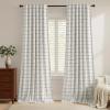 imageNICETOWN Buffalo Plaid Full Blackout Linen Curtain Panels 84 Inches Length Moss Green Farmhouse Window Treatment Thermal Insulated Drapes for Bedroom Living Room Rod Pocket Back Tab 52 W x 84 LDiagonal Check  White