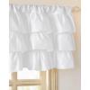 imageNICETOWN Farmhouse Valance Curtains 20 Inches Long for Kitchen amp Bathroom ThreeTiered Ruffle Valance Curtains Satin Texture Light Filtering Window Coverings 52 WWhite