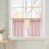 imageNICETOWN Natural Pinch Pleated Linen Kitchen Curtains 36 Inches Long 2 Panels Set Farmhouse Light Filtering Short Curtains for Cafe Bar Living Room Bedroom Window 40 W x 36 LLight Pink