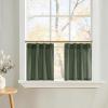 imageNICETOWN Natural Pinch Pleated Linen Kitchen Curtains 36 Inches Long 2 Panels Set Farmhouse Light Filtering Short Curtains for Cafe Bar Living Room Bedroom Window 40 W x 36 LForest Green