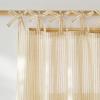 imageNICETOWN Pink Linen Curtains for Girls Room Tie Top Stripe Pattern Light Filtering Semi Sheer Window Treatments DIY Crafted Privacy for Bedroom W52 x L84 2 PanelsStriped Cream Yellow