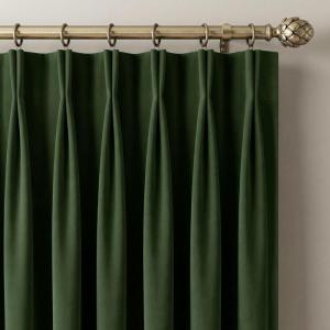 imageNICETOWN Sage Green Velvet Blackout Curtains 96 Inch Long for Bedroom Dorm DiningLiving Room Thermal Solid Heavy Matt Pinch Pleat Back Tab Track Window Treatment for Hall Theater 2 Panels 40 WOlive Green