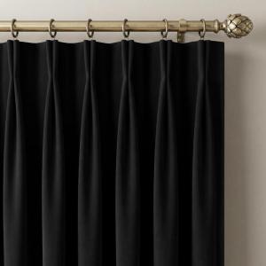 imageNICETOWN Sage Green Velvet Blackout Curtains 96 Inch Long for Bedroom Dorm DiningLiving Room Thermal Solid Heavy Matt Pinch Pleat Back Tab Track Window Treatment for Hall Theater 2 Panels 40 WBlack