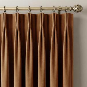 imageNICETOWN Sage Green Velvet Blackout Curtains 96 Inch Long for Bedroom Dorm DiningLiving Room Thermal Solid Heavy Matt Pinch Pleat Back Tab Track Window Treatment for Hall Theater 2 Panels 40 WGold Brown