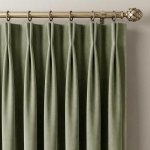 imageNICETOWN Sage Green Velvet Blackout Curtains 96 Inch Long for Bedroom Dorm DiningLiving Room Thermal Solid Heavy Matt Pinch Pleat Back Tab Track Window Treatment for Hall Theater 2 Panels 40 WSage Green