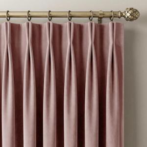 imageNICETOWN Sage Green Velvet Blackout Curtains 96 Inch Long for Bedroom Dorm DiningLiving Room Thermal Solid Heavy Matt Pinch Pleat Back Tab Track Window Treatment for Hall Theater 2 Panels 40 WBlush Pink