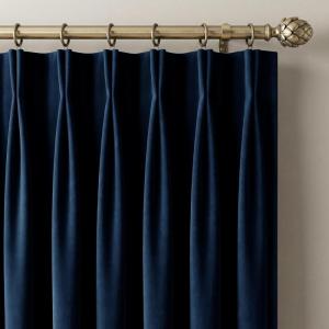 imageNICETOWN Sage Green Velvet Blackout Curtains 96 Inch Long for Bedroom Dorm DiningLiving Room Thermal Solid Heavy Matt Pinch Pleat Back Tab Track Window Treatment for Hall Theater 2 Panels 40 WNavy Blue