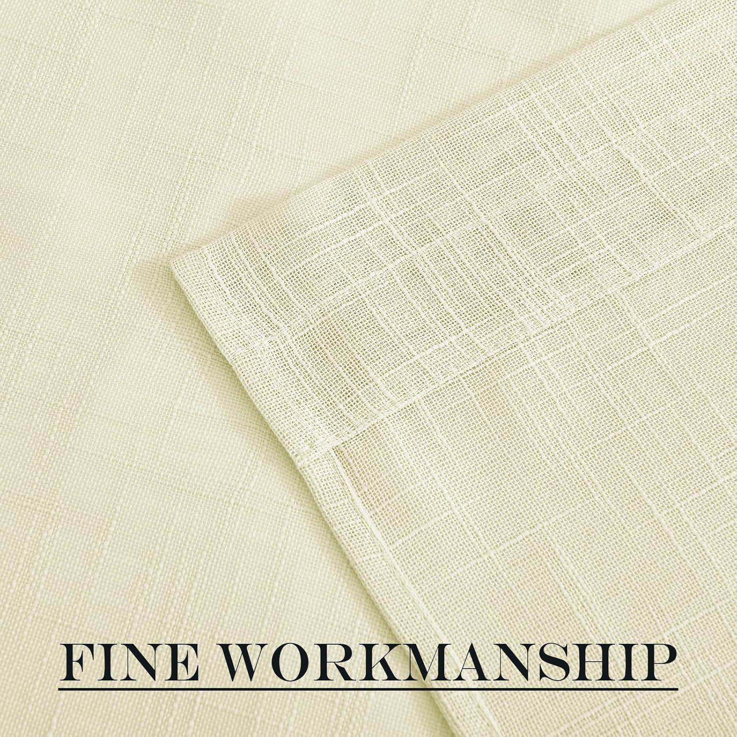 imageNICETOWN Linen Door Curtains 64 inch Length 1 Panel Farmhouse Kitchen Curtain Light Filtering Sidelight Door Covering Tie Up Shade for Living Room Narrow Window 1 Panel 26 inch Wide NaturalYellow
