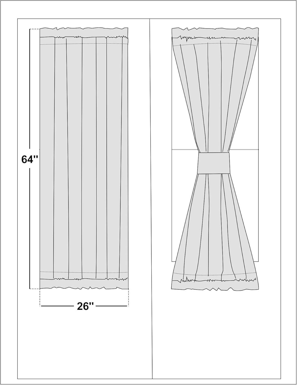 imageNICETOWN Linen Door Curtains 64 inch Length 1 Panel Farmhouse Kitchen Curtain Light Filtering Sidelight Door Covering Tie Up Shade for Living Room Narrow Window 1 Panel 26 inch Wide NaturalWhite