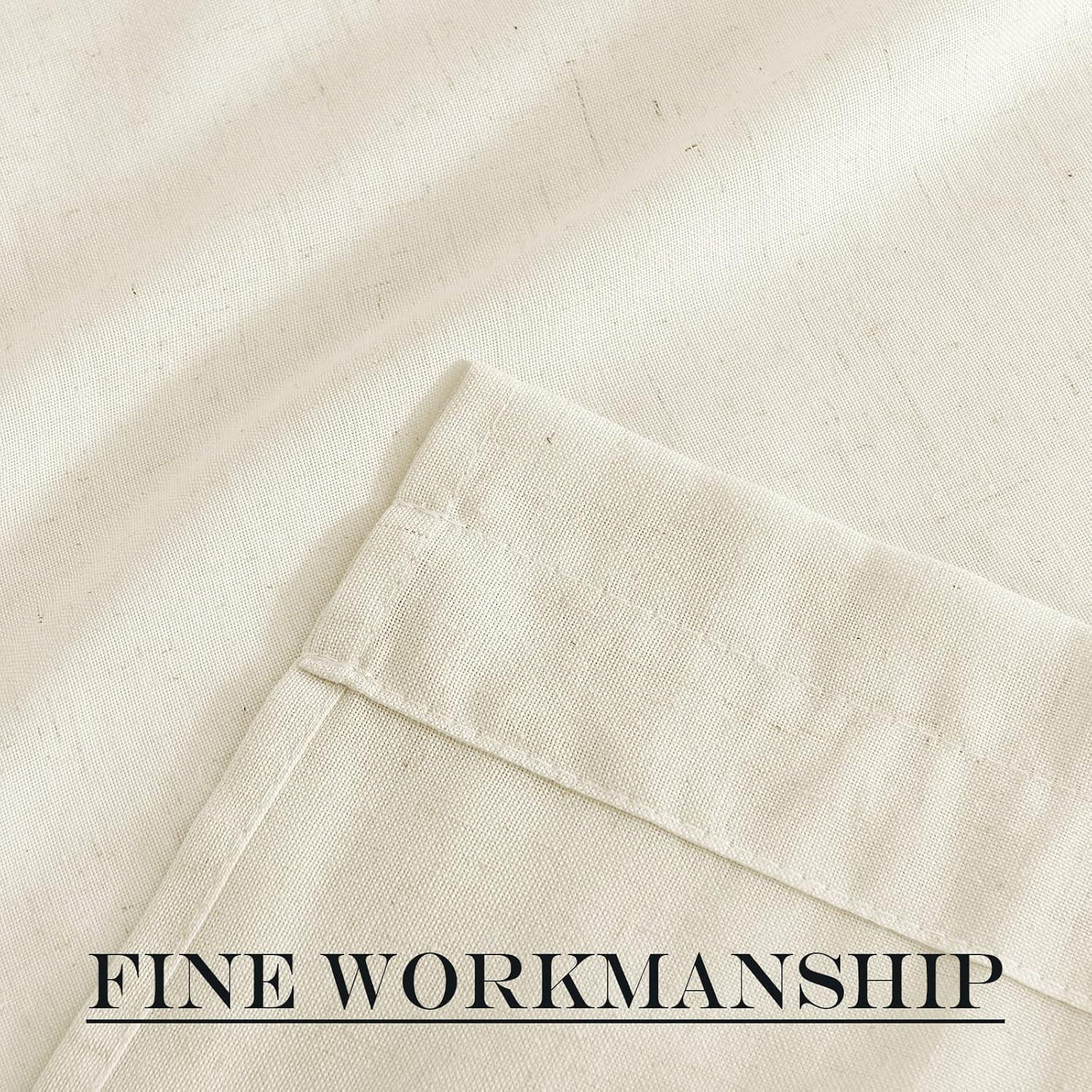 imageNICETOWN Linen Door Curtains 64 inch Length 1 Panel Farmhouse Kitchen Curtain Light Filtering Sidelight Door Covering Tie Up Shade for Living Room Narrow Window 1 Panel 26 inch Wide NaturalOff White