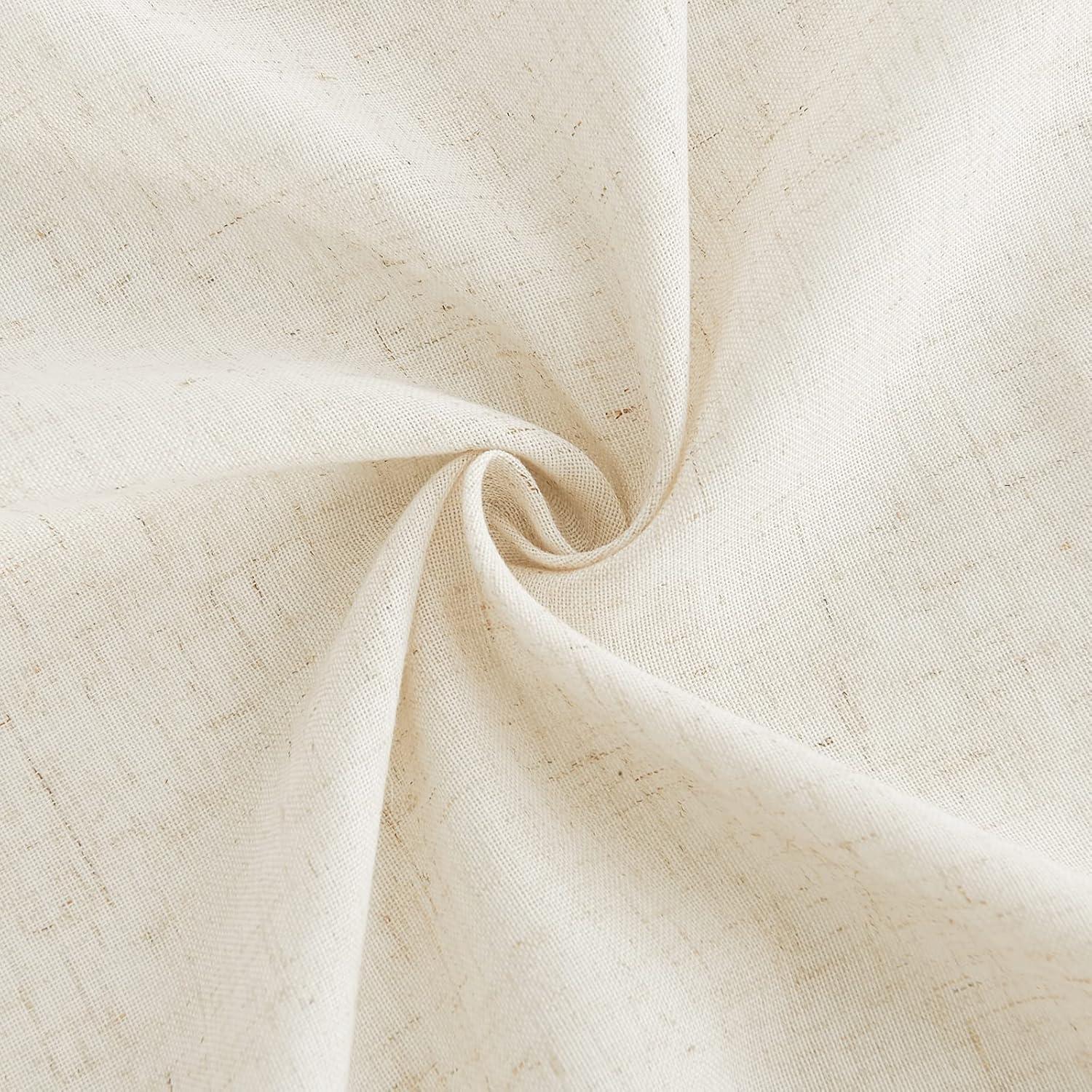 imageNICETOWN Linen Door Curtains 64 inch Length 1 Panel Farmhouse Kitchen Curtain Light Filtering Sidelight Door Covering Tie Up Shade for Living Room Narrow Window 1 Panel 26 inch Wide NaturalNatural