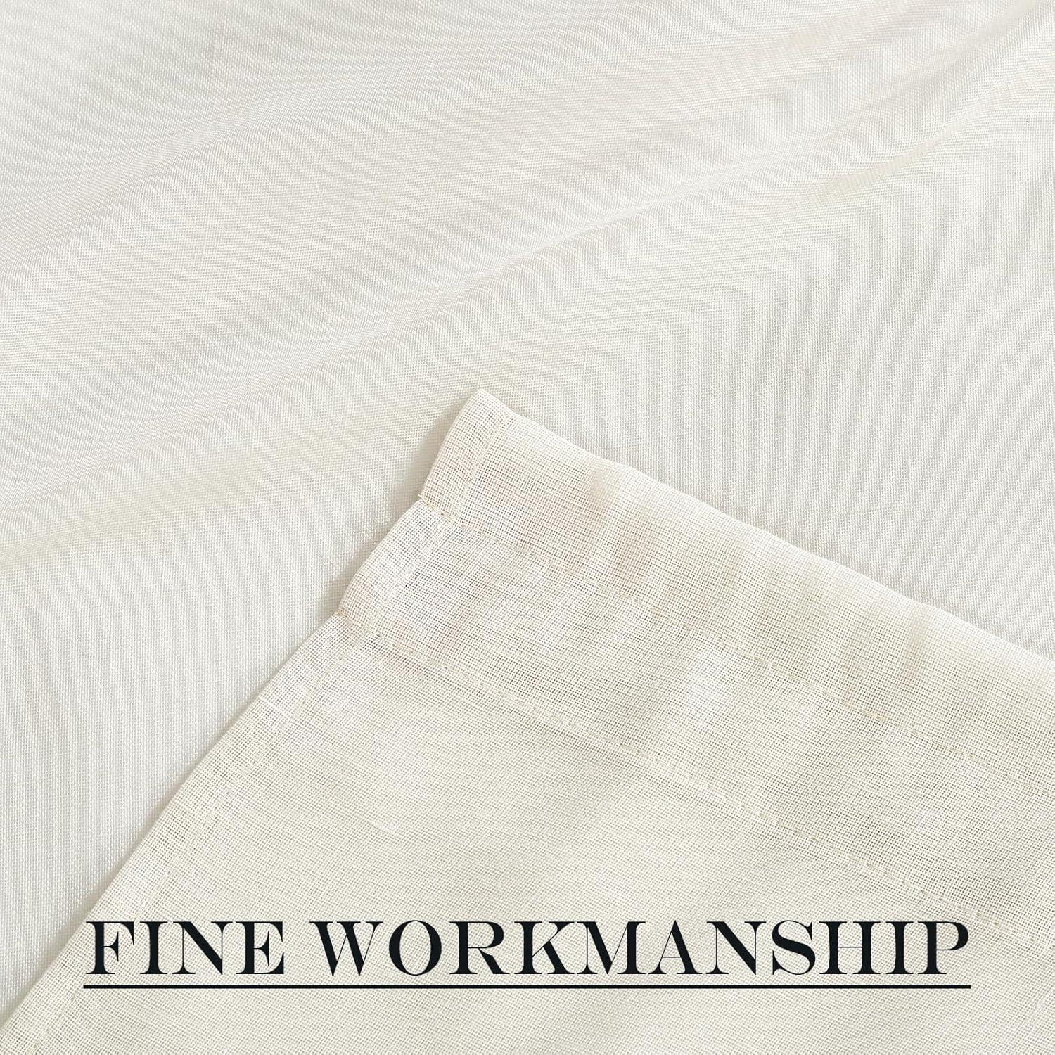 imageNICETOWN Linen Door Curtains 64 inch Length 1 Panel Farmhouse Kitchen Curtain Light Filtering Sidelight Door Covering Tie Up Shade for Living Room Narrow Window 1 Panel 26 inch Wide NaturalIvory White