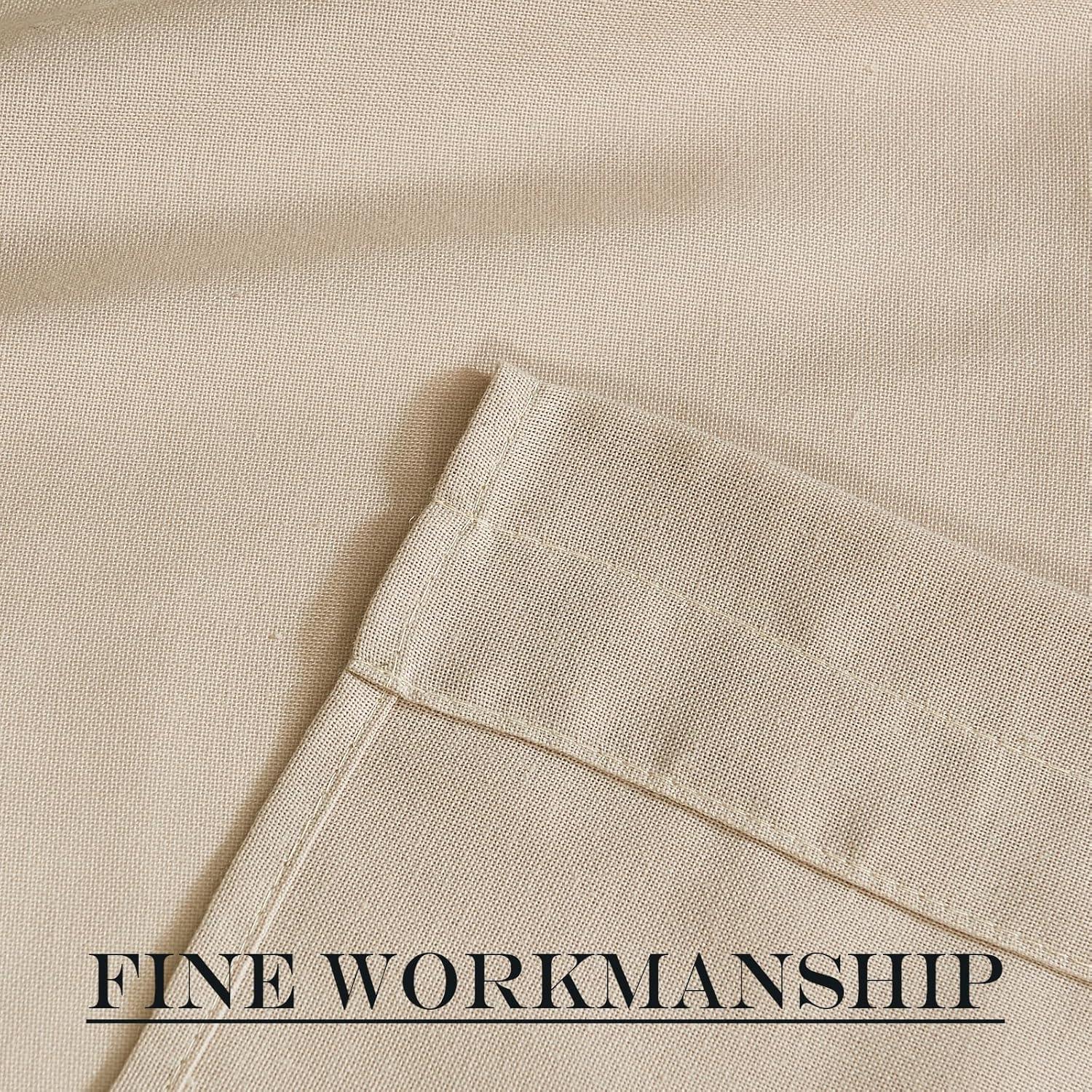 imageNICETOWN Linen Door Curtains 64 inch Length 1 Panel Farmhouse Kitchen Curtain Light Filtering Sidelight Door Covering Tie Up Shade for Living Room Narrow Window 1 Panel 26 inch Wide NaturalAngora