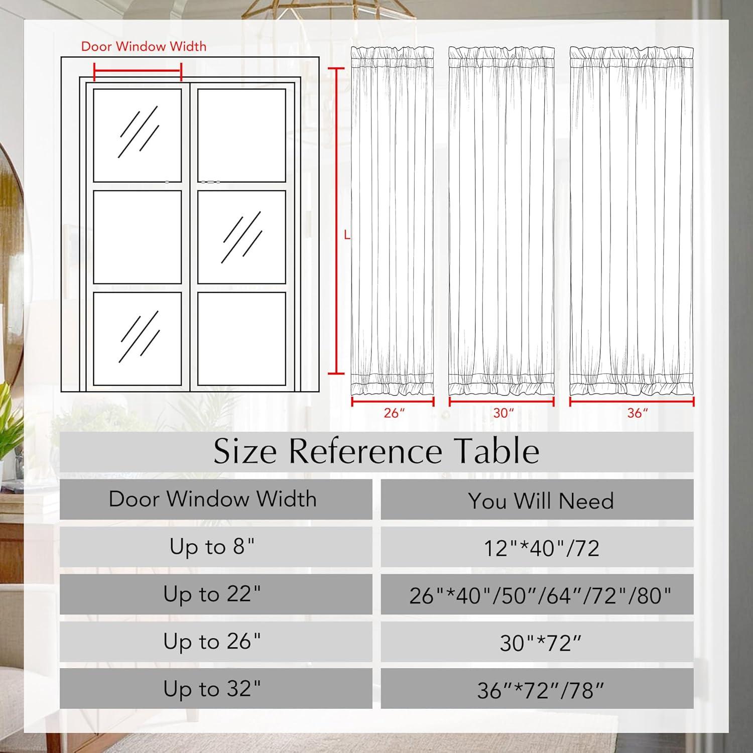 imageNICETOWN Linen Door Curtains 64 inch Length 1 Panel Farmhouse Kitchen Curtain Light Filtering Sidelight Door Covering Tie Up Shade for Living Room Narrow Window 1 Panel 26 inch Wide NaturalCream