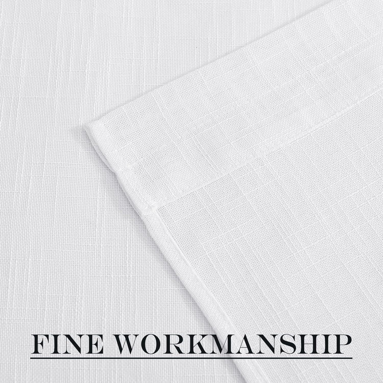 imageNICETOWN Linen Door Curtains 64 inch Length 1 Panel Farmhouse Kitchen Curtain Light Filtering Sidelight Door Covering Tie Up Shade for Living Room Narrow Window 1 Panel 26 inch Wide NaturalWhite