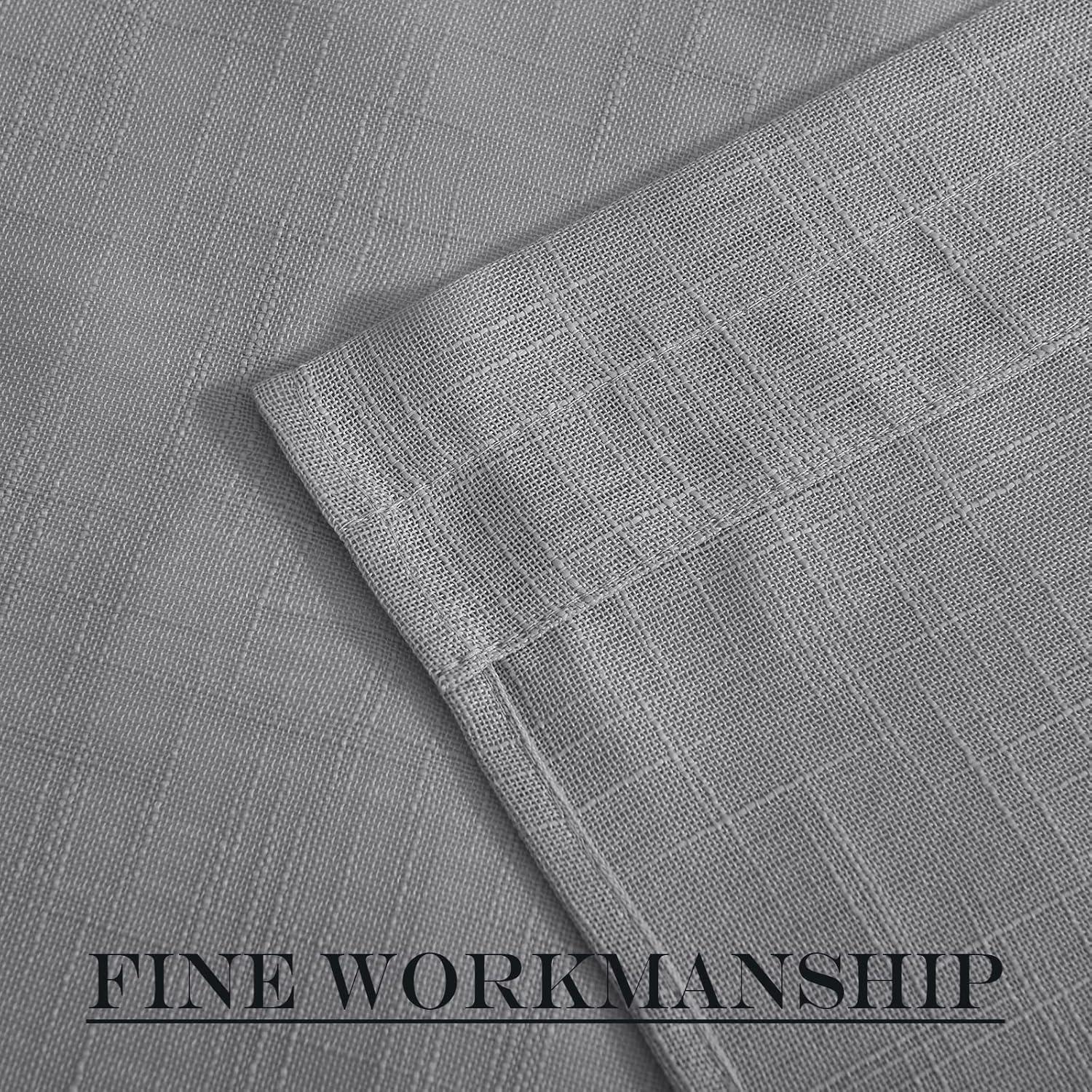imageNICETOWN Linen Door Curtains 64 inch Length 1 Panel Farmhouse Kitchen Curtain Light Filtering Sidelight Door Covering Tie Up Shade for Living Room Narrow Window 1 Panel 26 inch Wide NaturalDark Grey