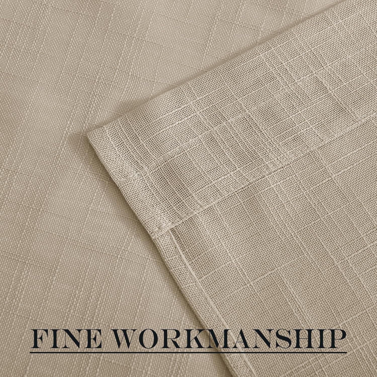 imageNICETOWN Linen Door Curtains 64 inch Length 1 Panel Farmhouse Kitchen Curtain Light Filtering Sidelight Door Covering Tie Up Shade for Living Room Narrow Window 1 Panel 26 inch Wide NaturalTaupe