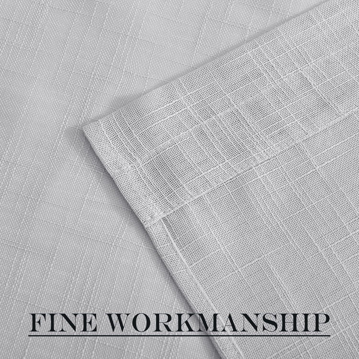 imageNICETOWN Linen Door Curtains 64 inch Length 1 Panel Farmhouse Kitchen Curtain Light Filtering Sidelight Door Covering Tie Up Shade for Living Room Narrow Window 1 Panel 26 inch Wide NaturalDark Grey