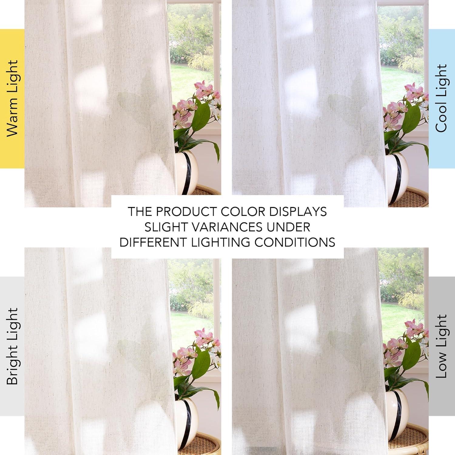 imageNICETOWN Linen Door Curtains 64 inch Length 1 Panel Farmhouse Kitchen Curtain Light Filtering Sidelight Door Covering Tie Up Shade for Living Room Narrow Window 1 Panel 26 inch Wide NaturalCream
