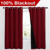 imageNICETOWN 100 Blackout Cold Blocking Curtain Panels Thermal Insulated Curtains Noise Reducing Drapes for Thanksgiving Day Window Decor Set of 2 Burgundy Red 55 inches Wide by 68 inches Long