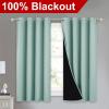 imageNICETOWN 100 Blackout Curtains 54 inches Long DoubleDeck Completely Blackout Window Treatment Thermal Insulated Lined Drapes for Small Window Aqua Blue 1 Pair 52 inches Width Each Panel