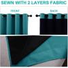 imageNICETOWN 100 Blackout Window Curtain Panels Full Light Blocking Drapes with Black Liner for Nursery 72inch Drop Thermal Insulated Draperies Peacock Teal 2 Pieces 46inch Wide Per Panel