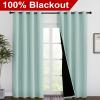imageNICETOWN Aqua Blue 100 Blackout Curtain Set Thermal Insulated amp Energy Efficiency Window Draperies for Guest Room Full Shading Panels for Shift Worker and Light Sleepers 55W x 86L 2 PCs
