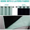 imageNICETOWN Aqua Blue 100 Blackout Lined Curtains 2 Thick Layers Completely Blackout Window Treatment Panels Thermal Insulated Drapes for Kitchen 1 Pair 42 Width x 63 Length Each Panel